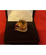 VINTAGE 18kt GOLD RING 8.5 CWT. YELLOW TOPAZ OVAL CUT RING SIZE 5.25 TO ... - $1,676.73 CAD