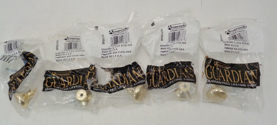 New Amerock Guardian Polished Brass 5 Drawer Knobs Cabinet BP853-074 - $3.95