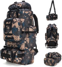 King&#39;Sguard 100L Camping Hiking Backpack Molle Rucksack Military, Blue Camo - $69.99