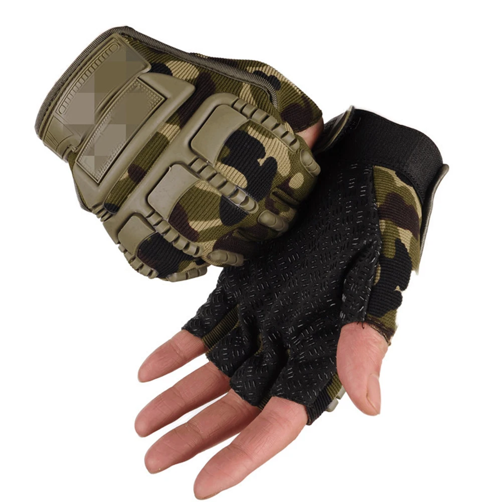 1 Pair Motorcycle Half Finger Gloves Riding Training Breathable Non-slip - £8.98 GBP
