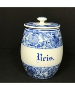 antique villeroy &amp; boch Rice canister Reiss  blue white  dresden Mercury... - £121.97 GBP