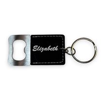 Keychain - Bottle Opener -PERSONALIZED - Leather (Rawhide/Black) - $10.77