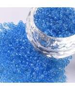 1 pound Glass Seed Beads Transparent Round Deep Sky Blue 12/0 2mm ZLV - £10.50 GBP