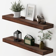 The Vertorgan Floating Shelves, Wood Wall Shelves, Rustic Wall Mounted Floating - £35.35 GBP