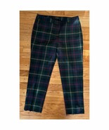 Talbots Women Size 12P Petite Green Plaid Hampshire Ankle Pants Wool Blend - $805.23 MXN