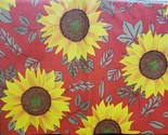 Peva Vinyl Kitchen Tablecloth 52&quot; x 52&quot; Square (4 people) SUNFLOWERS ON ... - $13.85