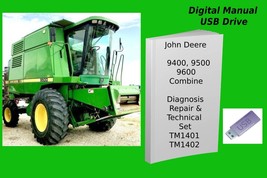 John Deere 9400 9500 9600 Combine Repair Diagnosis &amp; Tests Manual Set See Desc - £37.34 GBP