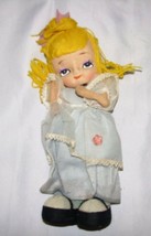 Vintage Japan Doll Wire Posable Bradley? Big Eye Nylon Painted Face Cinderella - $23.75