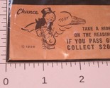 Vintage 1936 Monopoly Chance Card ride On the Reading Railroad Box2 - $12.86