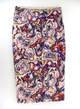 Leith Pink Multi Pastel Wavy Abalone Print Stretch Ribbed Skirt  Womens ... - £26.74 GBP