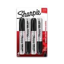 Sharpie King-Size Permanent Markers, Black, Pack Of 4 - £15.65 GBP