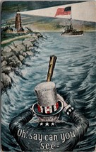 Patriotic WWI Uncle Sam Telescope Lighthouse Battleship A/S Gesher Postcard Y6 - £12.13 GBP