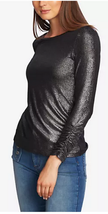 1.State Women&#39;s Ruched Cuff Metallic Top, Size XL - £22.38 GBP