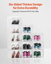 Shoe Storage Boxes 12Pack Stackable Shoe Boxes US Size 13 Transparent White - $2,417.81 MXN