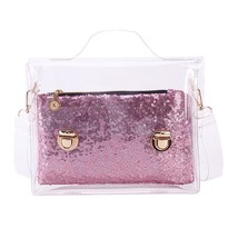 2pcs/set Mini Small Square Pack Transparent Shoulder Messenger Handbags Women Se - £20.86 GBP