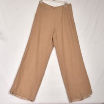 TALBOTS Petites Women&#39;s Irish Linen Pants Fully Lined Tan Side Zip Size 8 - £15.26 GBP