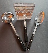 Vintage Ecko USA Stainless 3 Piece Utensil Set Flipper Ladle Slotted Spoon - $921.29 MXN