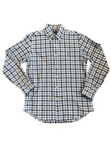 Ralph Lauren Mens 100% Cotton Shirt  Medium Blue Plaid Button Down Long Sleeve - £16.62 GBP