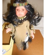 NIB Vtg Porcelain collectible native american Indian Doll 12&quot; w/ stand P... - £8.99 GBP