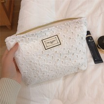 Women Cosmetic Bag Embroidery Lace Clutch Makeup Bag Necesserie Organizer Travel - £14.99 GBP
