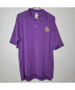 Minnesota Vikings Polo Shirt Mens Medium Purple Short Sleeve  - $13.49