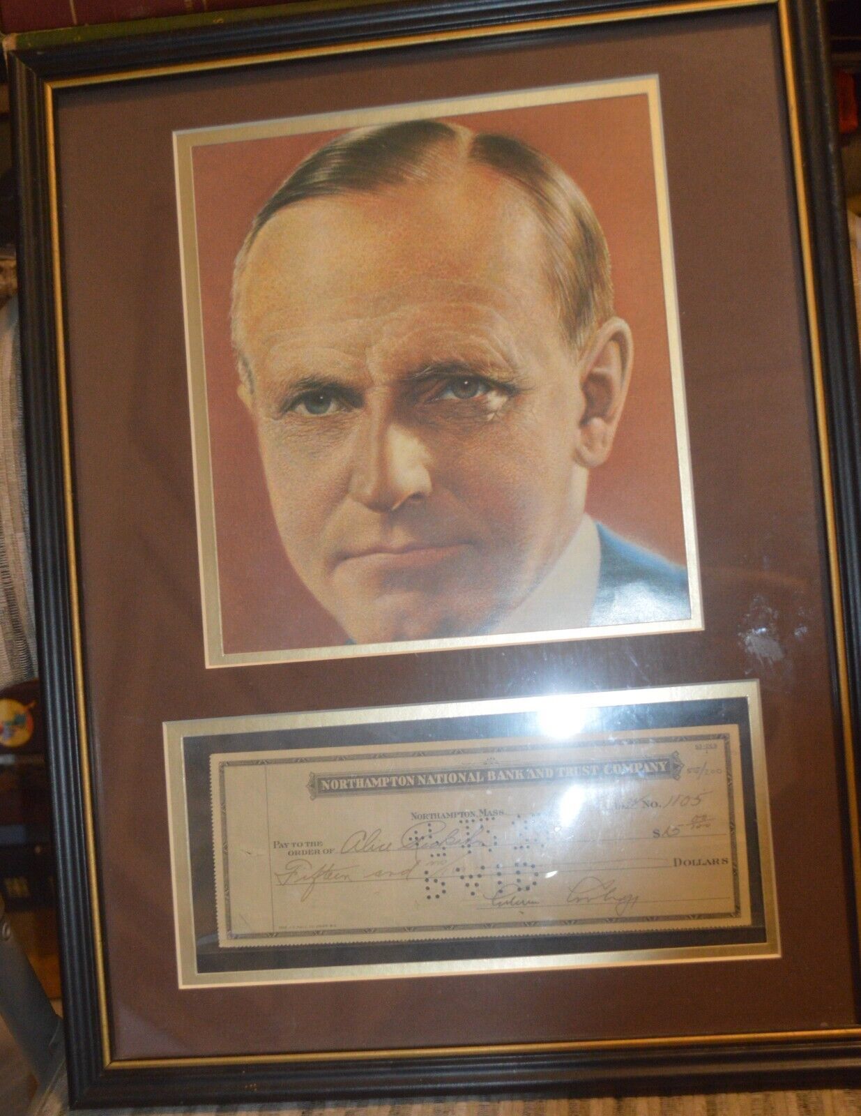 Primary image for Framed check & Photo, Signed by Calvin Coolidge, POTUS, 1932