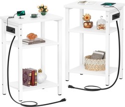 Two-Piece Cyclysio End Table Set With Charging Station: A Three-Tiered Small - £71.94 GBP