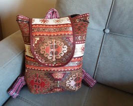 Handmade Armenian Backpack Bag, Ethnic Backpack Bag, Carpet Backpack - £34.80 GBP