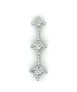 1/2 ct Diamond Three-Stone Pendant REAL Solid 14 k White Gold 1.1 g - $882.00