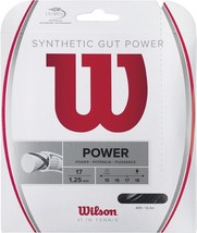Wilson - WRZ945500 - Synthetic Gut Power Gauge 17 Tennis String Set - Black - $22.40 CAD