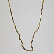 Vintage Monet Signed 24&quot; Thin Flat Gold Tone Chain Necklace  SKU72 - £27.48 GBP