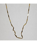 Vintage Monet Signed 24&quot; Thin Flat Gold Tone Chain Necklace  SKU72 - £27.48 GBP