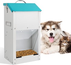 Automatic Dog Feeder With Handle,15Lbs Galvanized Gravity Dog Food Dispe... - $46.99