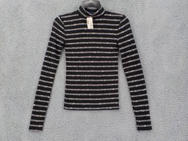 Prince &amp; Fox Womens Long Sleeve Sz Juniors Xs Black&amp;White Striped Turtleneck Nwd - £7.85 GBP