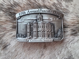 Centerville Iowa Pancake Day buckle 1985 Limited Edition 227 of 500 image 1