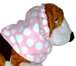 Light Pink White Polka Dots Fleece Dog Snood Basset Setter Springer Size Large - £9.49 GBP
