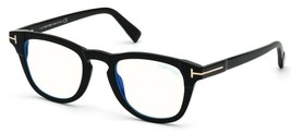 Tom Ford 5660 001 Shiny Black / Blue Block Eyeglasses FT5660-B 001 49mm - £156.18 GBP