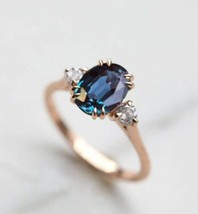 925 Sterling Silver Alexandrite ring oval cut gemstone ring June birthstone Gift - £94.53 GBP