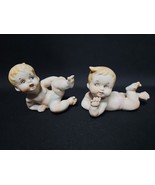 Norleans Bisque Porcelain Baby Figurines Pair Crawling Vintage Japan - €21,92 EUR