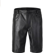 Men&#39;s Shorts Black Leather Genuine Handmade Lambskin Causal Wear Short P... - $1,828.91 MXN+