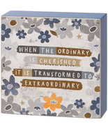 &quot;Transformed To Extraordinary&quot; Inspirational Block Sign - £6.37 GBP