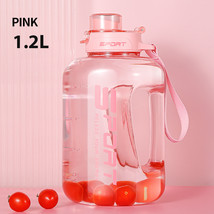 1.2L Large-Capacity Netflix Straw Pot Belly Cup Sports Water Bottle (Pink) - £13.33 GBP
