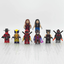 8pcs Marvel Deadpool X Wolverine X-23 Gambit Elektra Minifigures Building Toys - - £15.16 GBP