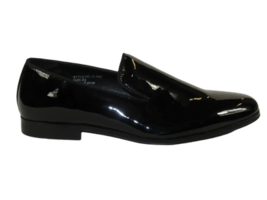 Men Santino Luciano Formal Shoes Patent Leather Shiny Slip on Loafer C350 Black image 6