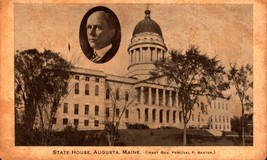 State House -AUGUSTA Maine -INSET-GOV.PERCIVAL P. Baxter Rppc Postcard BL45 - £2.37 GBP