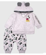 Disney Baby Mickey Mouse Gray Hoodie w/Ears and Jogger Pants Set 6/9 Mon... - $11.99
