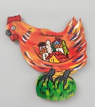 Nicaragua Wooden Chicken Hen Houses Fridge Magnet Hand Painted - $9.38