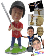 Personalized Bobblehead Kid Baseball Player Ready To Hit The Ball Hard - Sports  - £71.60 GBP