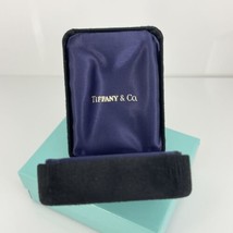 Tiffany &amp; Co Necklace Storage Gift Presentation Black Suede Purple and Blue Box - £93.64 GBP