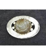 Vintage Spain Mod Depose Oval Silver Buckle with center Rose--Kentucky D... - €21,79 EUR